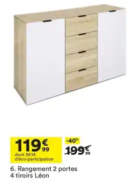 BUT Rangement 2 portes 4 tiroirs Léon offre
