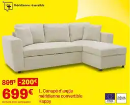 BUT Canapé d'angle méridienne convertible Happy offre