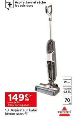 BUT BISSELL Aspirateur balai laveur sans fil offre