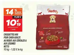 Netto NETTO Croquettes mix pour chien adulte au boeuf, aux céréales & aux légumes offre