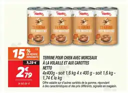 Netto NETTO Terrine pour chien avec morceaux à la volaille et aux carottes offre
