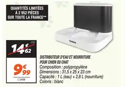 Netto Distributeur d'eau et nourriture pour chien ou chat offre