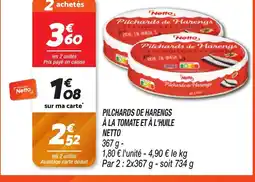 Netto NETTO Pilchards de harengs à la tomate et à l'huile offre