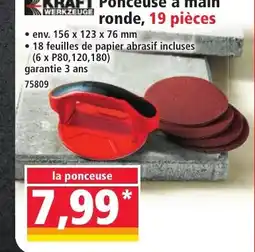 Norma KRAFT Ponceuse à main ronde, 19 pièces offre