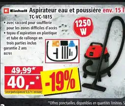 Norma EINHELL Aspirateur eau et poussière offre