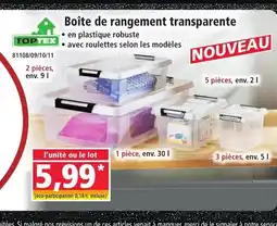 Norma TOPTEX Boîte de rangement transparente offre
