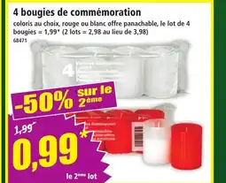 Norma 4 bougies de commémoration offre
