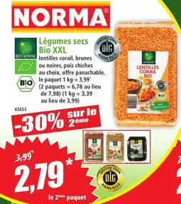 Norma BIO SONNE Légumes secs Bio XXL offre