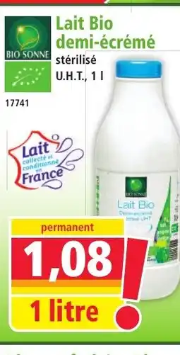 Norma BIO SONNE Lait Bio demi-écrémé offre