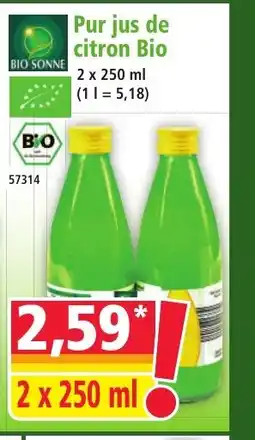 Norma BIO SONNE Pur jus de citron Bio offre