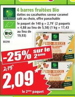 Norma BIO SONNE 4 barres fruitées Bio offre