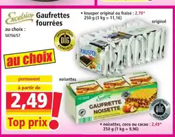 Norma EXCELSIOR Gaufrettes fourrées offre