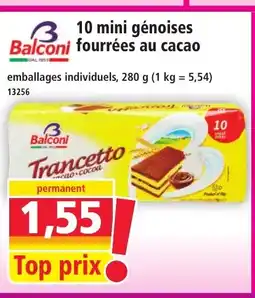 Norma BALCONI 10 mini génoises Balconi fourrées au cacao offre