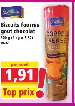 Norma DELICIA Biscuits fourrés goût chocolat offre