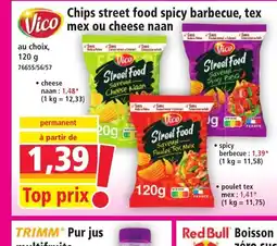 Norma VICO Chips street food spicy barbecue, tex mex ou cheese naan offre