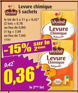 Norma VAHINÉ Levure chimique 5 sachets offre