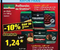 Norma VILLA GUSTO Profiteroles ou tiramisu offre