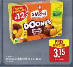 ALDI ST MICHEL 12 doonuts marbrés chocolat offre