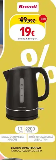 Darty Bouilloire brandt bo1702b offre
