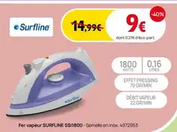 Darty Fer vapeur surfline ssi1800 offre