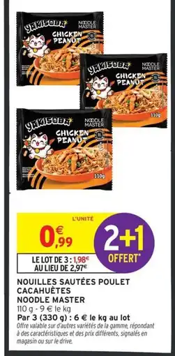 Intermarché Contact NOODLE MASTER Nouilles sautées poulet cacahuètes offre