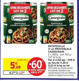 Intermarché Contact CASSEGRAIN Ratatouille à la provençale offre