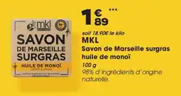 Aprium Pharmacie Mkl savon de marseille surgras huile de monoï offre