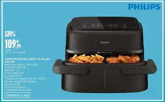 PHILIPS Airfryer double bacs 7.1l black