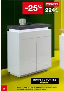 BUT Buffet 2 portes 1 tiroir grami offre