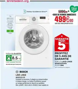 Extra BOSCH Lave-linge WGE02201FR offre