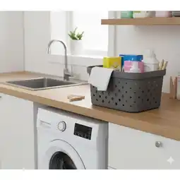 Carrefour Carrefour home panier de rangement pixel 1,5 l gris offre