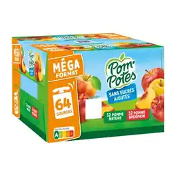 Carrefour Pom'potes compotes sans sucres ajoutés format familial offre