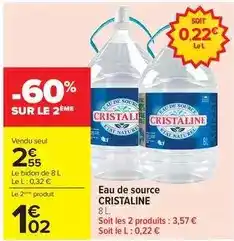 Carrefour Drive Cristaline - eau de source offre
