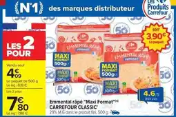 Carrefour Drive Carrefour - emmental râpé maxi format classic offre