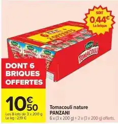 Carrefour Drive Panzani - tomacouli nature offre