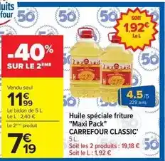 Carrefour Drive Carrefour - huile spéciale friture maxi pack classic' offre