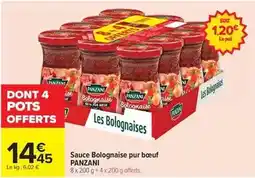 Carrefour Drive Panzani - sauce bolognaise pur bœuf offre