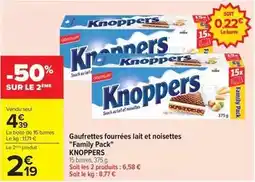 Carrefour Drive Knoppers - gaufrettes fourrées lait et noisettes family pack offre