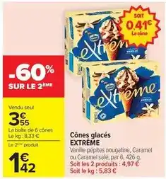 Carrefour Drive Extrême - cônes glacés offre