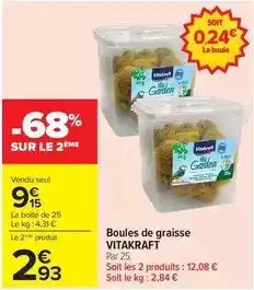 Carrefour Drive Vitakraft - boules de graisse offre