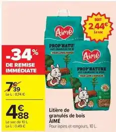 Carrefour Drive Litière de granules de bois offre