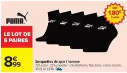 Carrefour Drive Puma - socquettes de sport homme offre