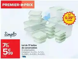 Carrefour Drive Simply - lot de 17 boîtes de conservation offre