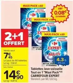 Carrefour Drive Carrefour - tablettes lave-vaisselle tout en 1 maxi pack offre