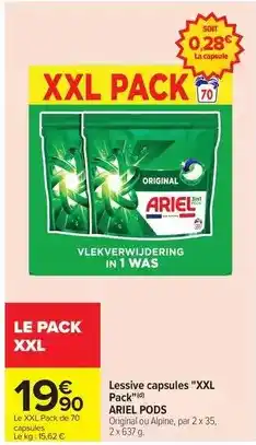 Carrefour Drive Ariel - lessive capsules xxl pack offre