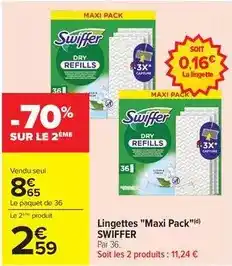 Carrefour Drive Swiffer - lingettes maxi pack offre