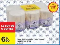 Carrefour Drive Carrefour - coton tiges en papier maxi format offre