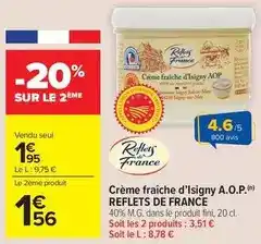 Carrefour Market Reflets de france - crème fraîche d'isigny a.o.p offre