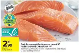 Carrefour Market Carrefour - pavé de saumon atlantique avec peau asc offre