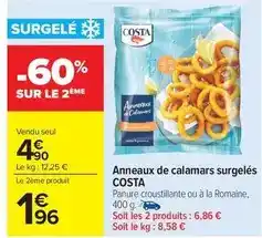 Carrefour Market Costa - anneaux de calamars surgelés offre